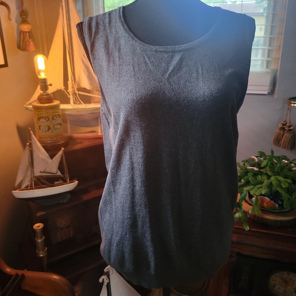 Ellen Tracy Dark Gray Tank Top